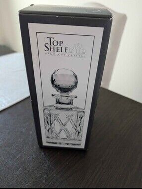 Top Shelf Hand Cut Crystal Decanter - Clear Crystal